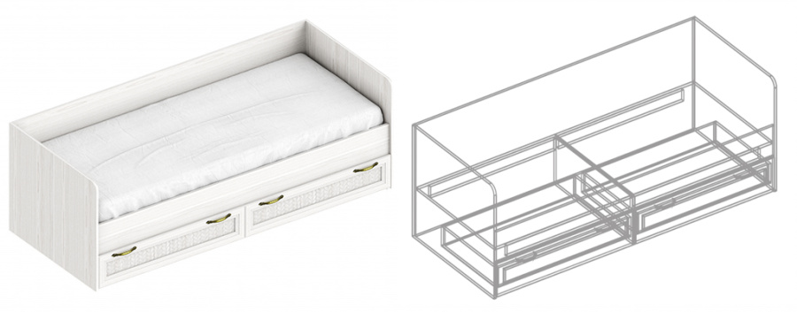 Кровать «Александрия» ДА-10 с 2 ящиками в Великом Новгороде - картинка