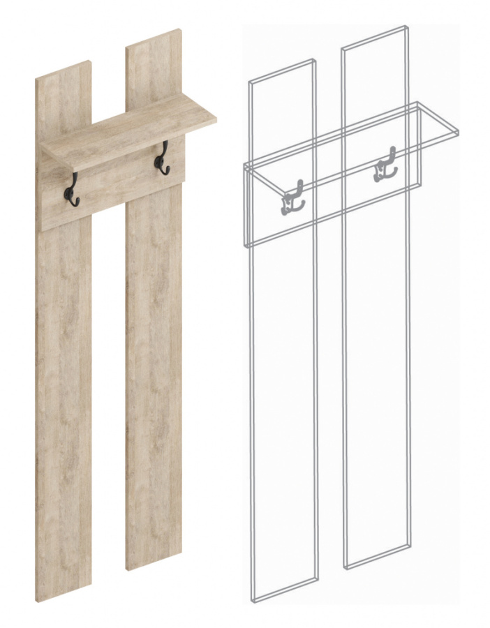 Панель под вешалки «Филадельфия» ПФ-01 в Великом Новгороде - картинка