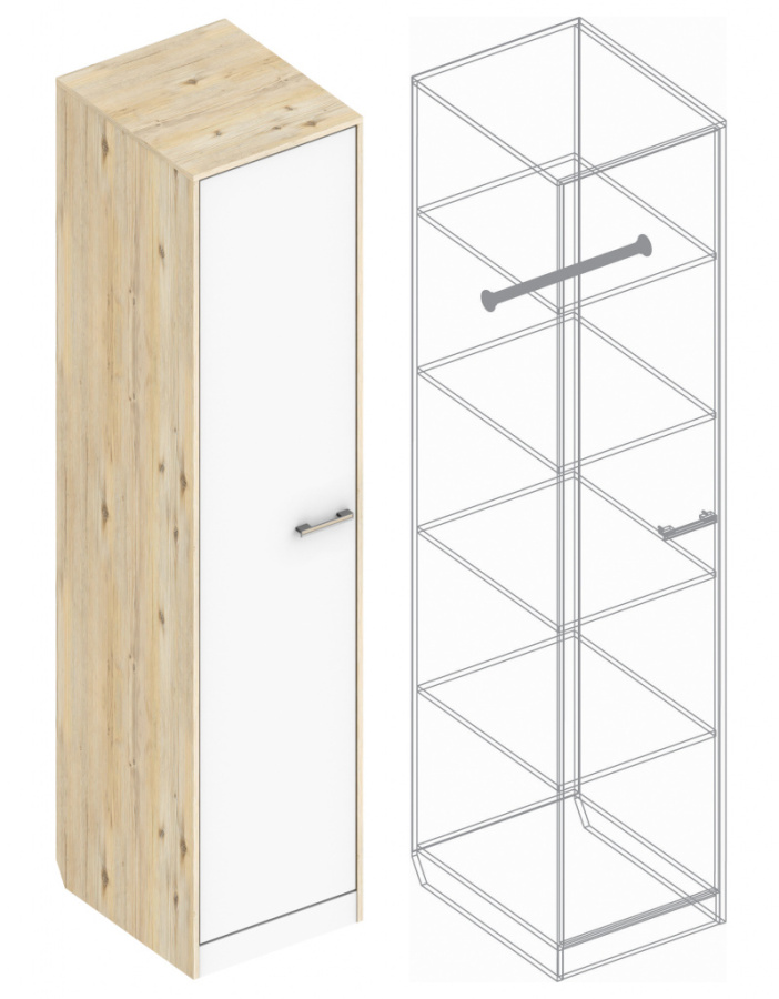 Пенал «Милана» 1-ств с полками и штангой в Великом Новгороде - картинка