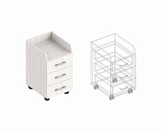 Тумба выкатная с 3мя ящиками в Великом Новгороде - фото Тумба выкатная с 3мя ящиками в Великом Новгороде - картинка