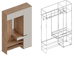 Прихожая с пеналом и антресолью ПРАВАЯ МС «Сицилия» в Великом Новгороде - фото Прихожая с пеналом и антресолью ПРАВАЯ МС «Сицилия» в Великом Новгороде - картинка