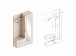 Прихожая правое исполнение в Великом Новгороде - фото Прихожая правое исполнение в Великом Новгороде - картинка