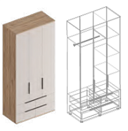 Шкаф 3-ств МС «Сицилия» с 4 ящиками в Великом Новгороде - фото Шкаф 3-ств МС «Сицилия» с 4 ящиками в Великом Новгороде - картинка